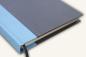 Preview: Writing and notebook black, with light blue linen